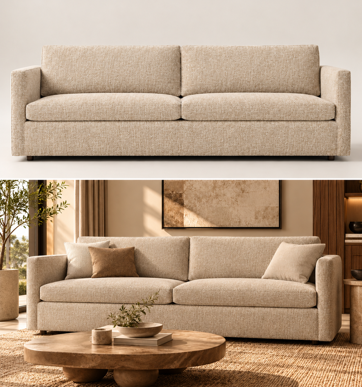 sandy sofa