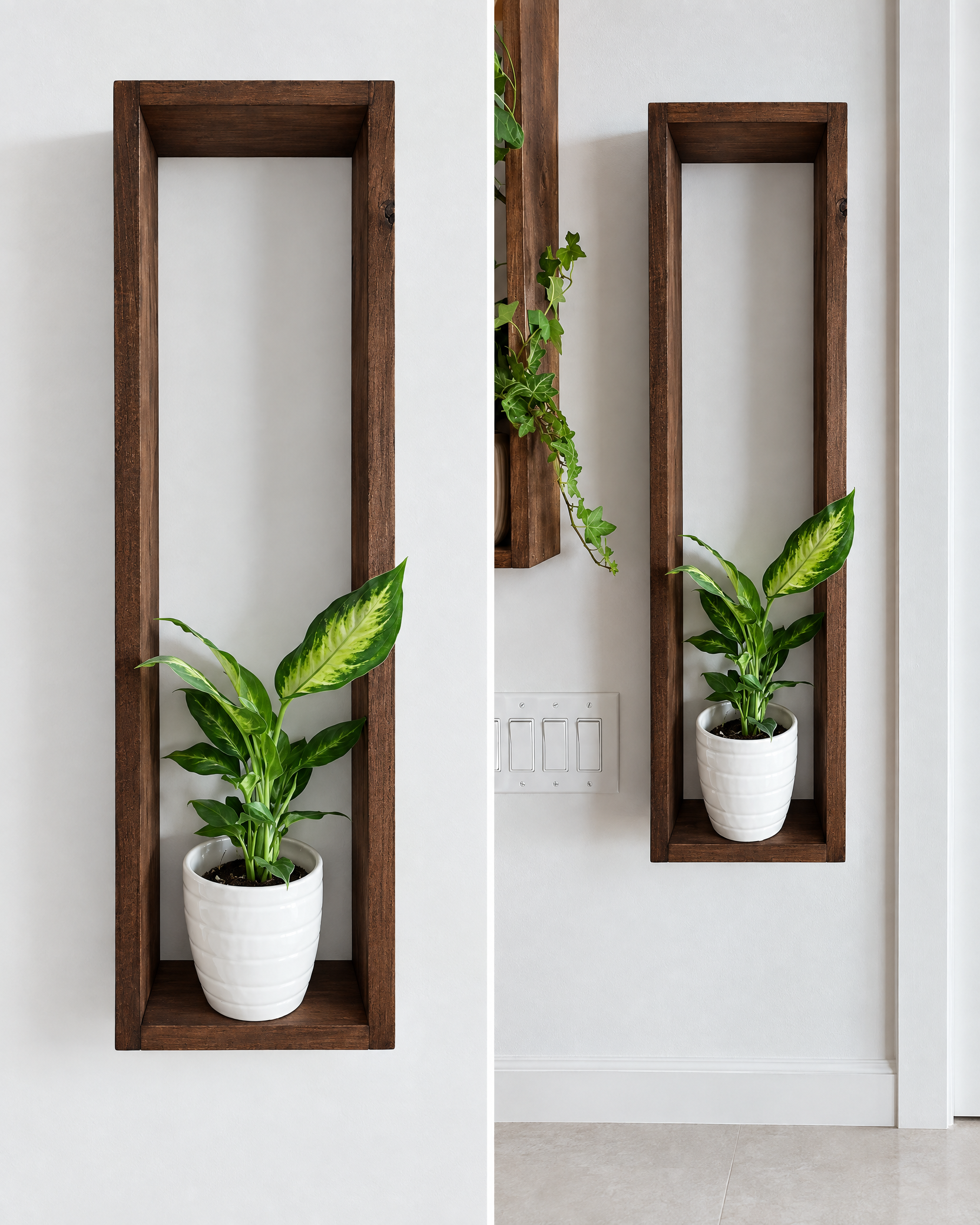 Set Of Rectangular Floating Shelf