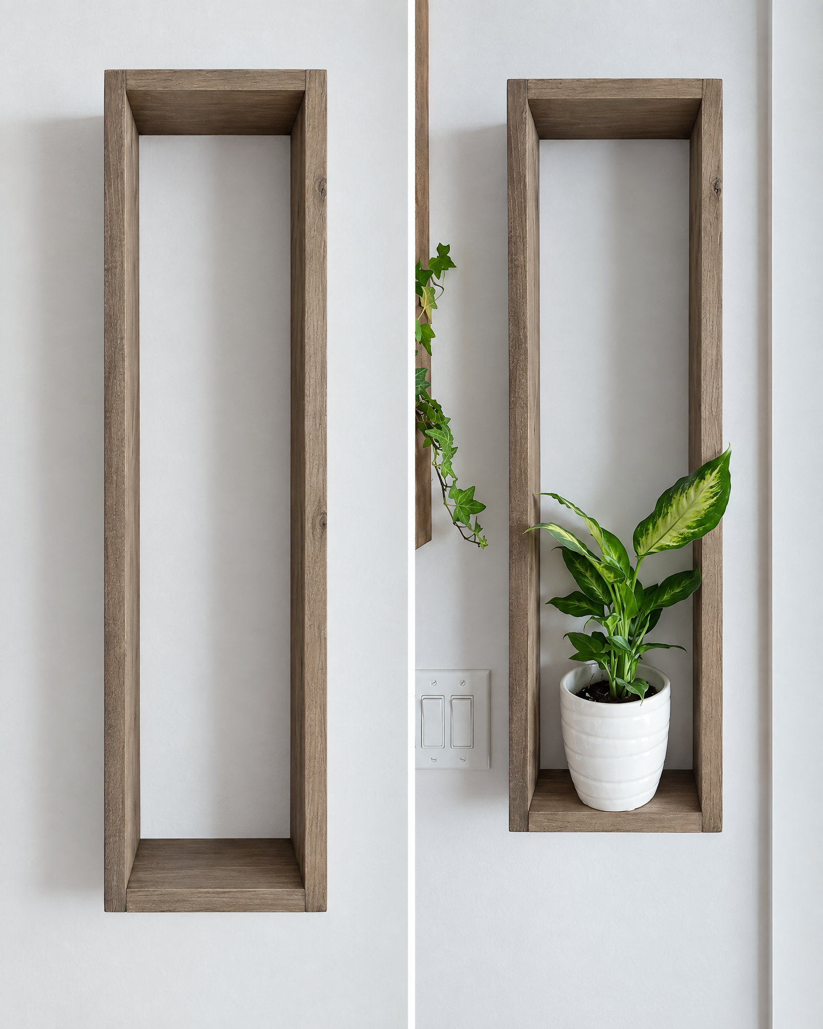 Set Of Rectangular Floating Shelf