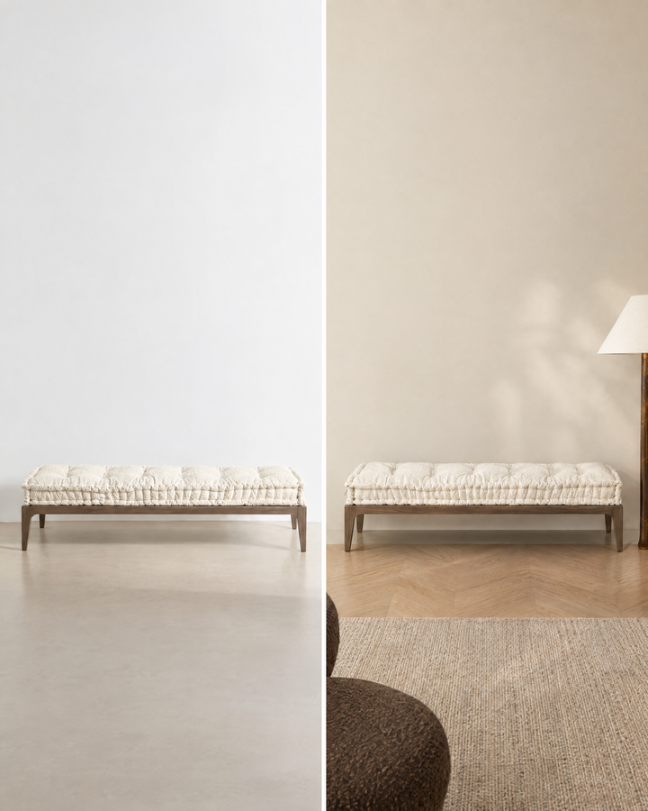 Wooden Boho Bench